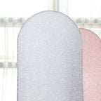 7ft Silver Shimmer Tinsel Spandex Chiara Backdrop Stand Cover For Fitted Round Top Wedding Arch - Bell Racket Store