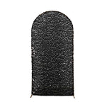7ft Sparkly Black Big Payette Sequin Fitted Wedding Arch Cover for Round Top Chiara Backdrop Stand - Bell Racket Store