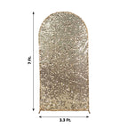 7ft Sparkly Champagne Big Payette Sequin Fitted Wedding Arch Cover for Round Top Chiara Backdrop Stand - Bell Racket Store