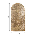 7ft Sparkly Gold Big Payette Sequin Fitted Wedding Arch Cover for Round Top Chiara Backdrop Stand - Bell Racket Store