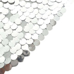 7ft Sparkly Silver Double Sided Big Payette Sequin Chiara Backdrop Stand Cover For Fitted Round Top Wedding Arch - Bell Racket Store