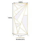 7ft Tall Gold Metal Rectangular Geometric Flower Frame Prop Stand, Wedding Backdrop Floor Stand With Cloudy Film Insert - Bell Racket Store