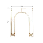 7ft Wedding Arch Rectangular Backdrop Stand â€“ Arc de Triomphe Style 3D Heavy Duty Gold Metal Frame for Balloon & Floral Display - Bell Racket Store