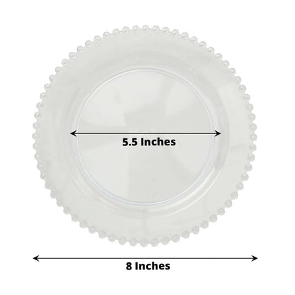 10-Pack Clear Plastic Dessert Plates â€“ 8" Round with Beaded Rim, Disposable for Parties & Events
