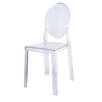 8 - Pack Acrylic Ghost Chairs with Oval Back for Banquet Use Clear â€“ Sleek Transparent Armless Accent Chairs for Weddings & Gatherings - Bell Racket Store