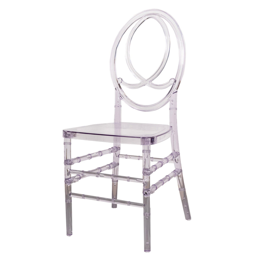 8 - Pack Acrylic Stackable Ghost Chairs in Phoenix Chiavari Style Transparent Resin with Oval Back Clear â€“ Sleek Armless Design for Weddings & Gatherings - Bell Racket Store