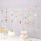 8 Pack Double Sided Floral Tea Party Paper Garland, 40" Pre - Assembled Mixed Teapot Banner Hanging Decorations - Bell Racket Store