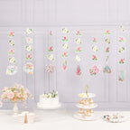8 Pack Double Sided Floral Tea Party Paper Garland, 40" Pre - Assembled Mixed Teapot Banner Hanging Decorations - Bell Racket Store