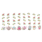 8 Pack Double Sided Floral Tea Party Paper Garland, 40" Pre - Assembled Mixed Teapot Banner Hanging Decorations - Bell Racket Store