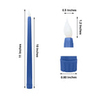 8 - Pack LED Flickering Lighting Mixed Blue - Flameless Battery Operated Taper Candles 11" - Bell Racket Store