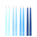 8 - Pack LED Flickering Lighting Mixed Blue - Flameless Battery Operated Taper Candles 11" - Bell Racket Store
