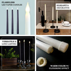 8 - Pack LED Flickering Lighting Mixed Natural - Flameless Battery Operated Taper Candles 11" - Bell Racket Store