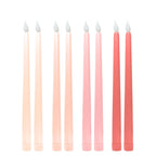 8 - Pack LED Flickering Lighting Mixed Pink - Flameless Battery Operated Taper Candles 11" - Bell Racket Store