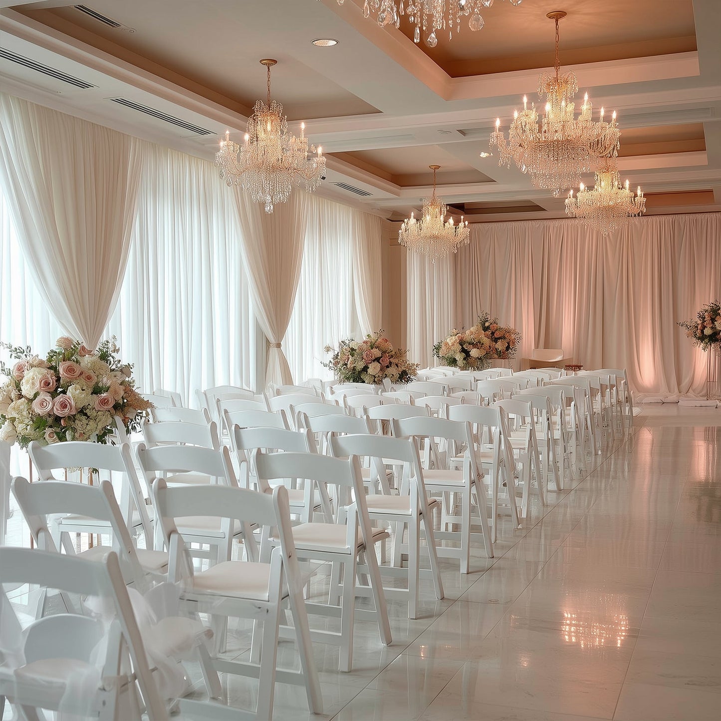 8 - Pack Resin Chairs with Vinyl Padded Seat for Folding Use White â€“ Stylish Design for Indoor or Outdoor Weddings & Gatherings - Bell Racket Store