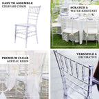8 Pack Resin Chiavari Chairs Transparent and Stackable Clear - Sleek Armless Design for Weddings & Gatherings - Bell Racket Store