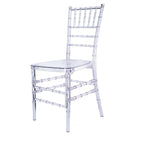 8 Pack Resin Chiavari Chairs Transparent and Stackable Clear - Sleek Armless Design for Weddings & Gatherings - Bell Racket Store