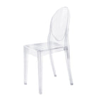 8 Pack Stackable Clear Acrylic Ghost Banquet Chairs with Oval Back, Fully Assembled Armless Event Accent Chair - Bell Racket Store
