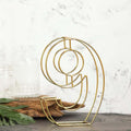 8" Tall Gold Freestanding 3D Decorative Metal Wire Numbers, Wedding Table Numbers -9