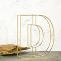 8" Tall Gold Freestanding 3D Decorative Wire Letter, Wedding Centerpiece - D