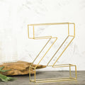 8" Tall Gold Freestanding 3D Decorative Wire Letter, Wedding Centerpiece - Z