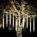 8 Tubes LED Hanging String Lights Icicle Design Clear - Waterproof Snowfall Effect 12"