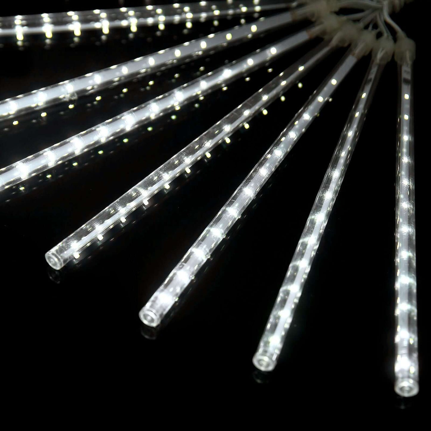 8 Tubes LED Hanging String Lights Icicle Design Clear - Waterproof Snowfall Effect 12" - NestOCart