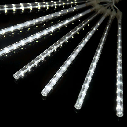 8 Tubes LED Hanging String Lights Icicle Design Clear - Waterproof Snowfall Effect 12" - NestOCart