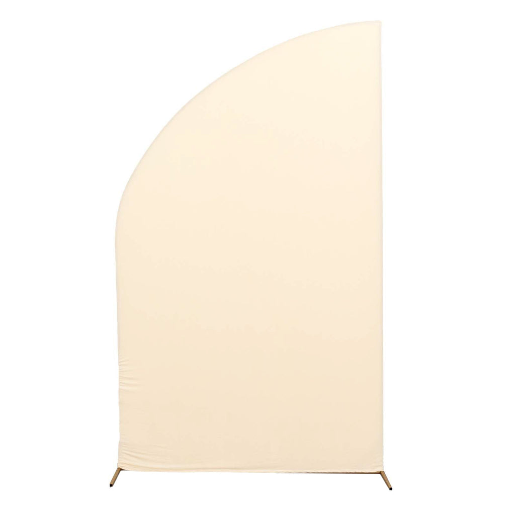 8ft Beige Spandex Fitted Wedding Arch Cover For Half Moon Top Chiara Backdrop Stand - Bell Racket Store