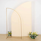 8ft Beige Spandex Fitted Wedding Arch Cover For Half Moon Top Chiara Backdrop Stand - Bell Racket Store