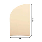 8ft Beige Spandex Fitted Wedding Arch Cover For Half Moon Top Chiara Backdrop Stand - Bell Racket Store