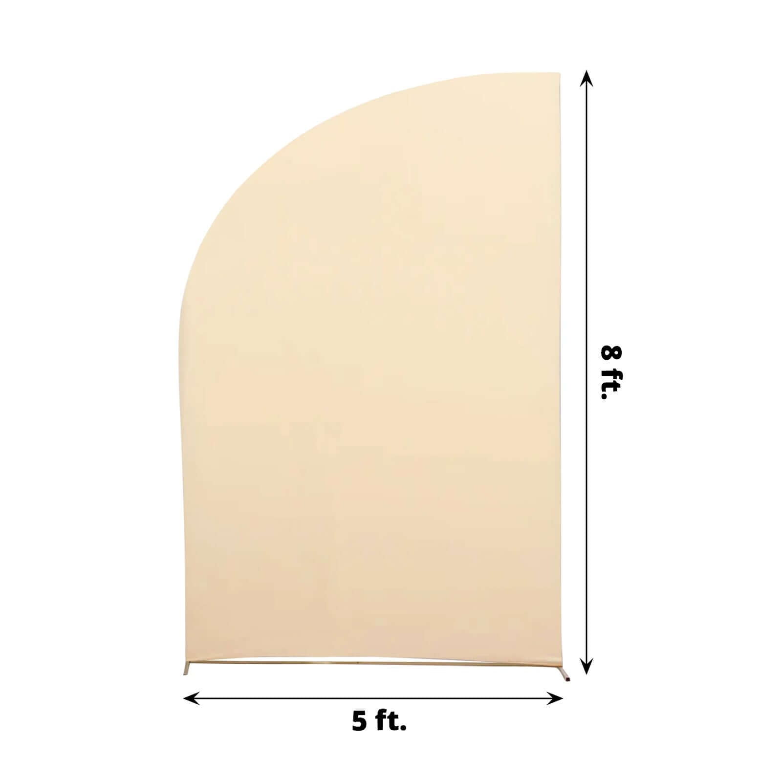8ft Beige Spandex Fitted Wedding Arch Cover For Half Moon Top Chiara Backdrop Stand - Bell Racket Store