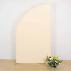 8ft Beige Spandex Fitted Wedding Arch Cover For Half Moon Top Chiara Backdrop Stand - Bell Racket Store