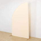 8ft Beige Spandex Fitted Wedding Arch Cover For Half Moon Top Chiara Backdrop Stand - Bell Racket Store