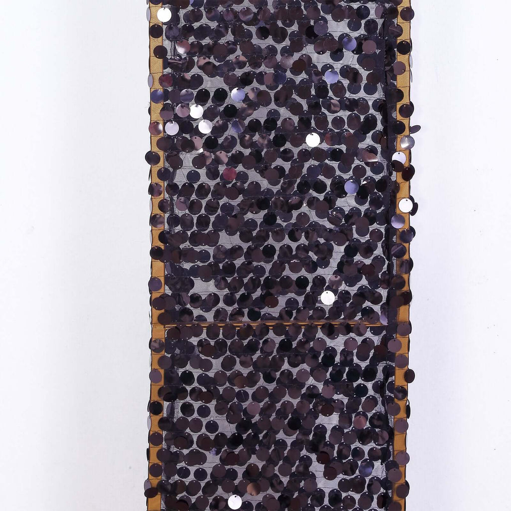 8ft Black Double Sided Big Payette Sequin Open Arch Wedding Arch Cover, U - Shaped Fitted Wedding Backdrop Slipcover - Bell Racket Store