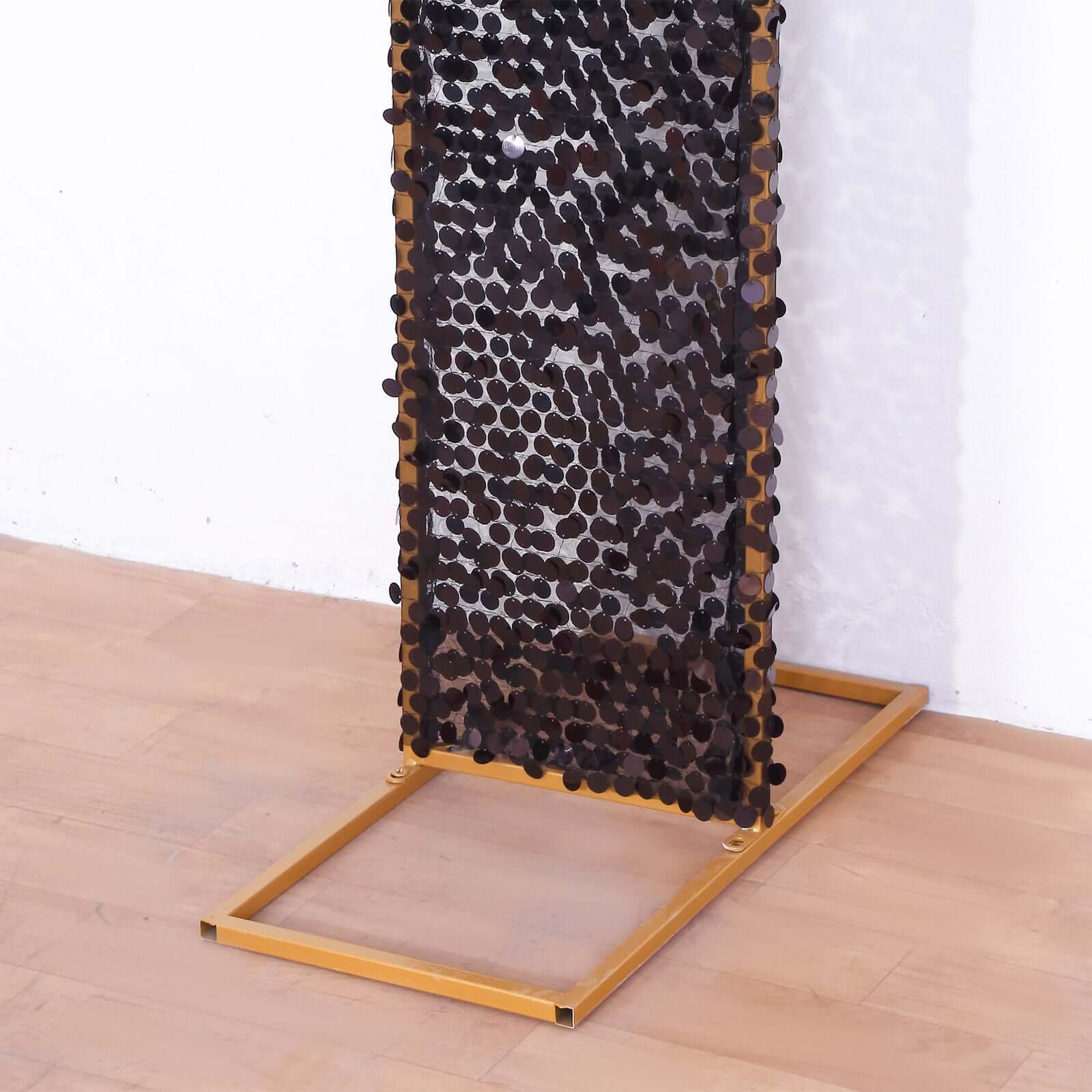 8ft Black Double Sided Big Payette Sequin Open Arch Wedding Arch Cover, U - Shaped Fitted Wedding Backdrop Slipcover - Bell Racket Store