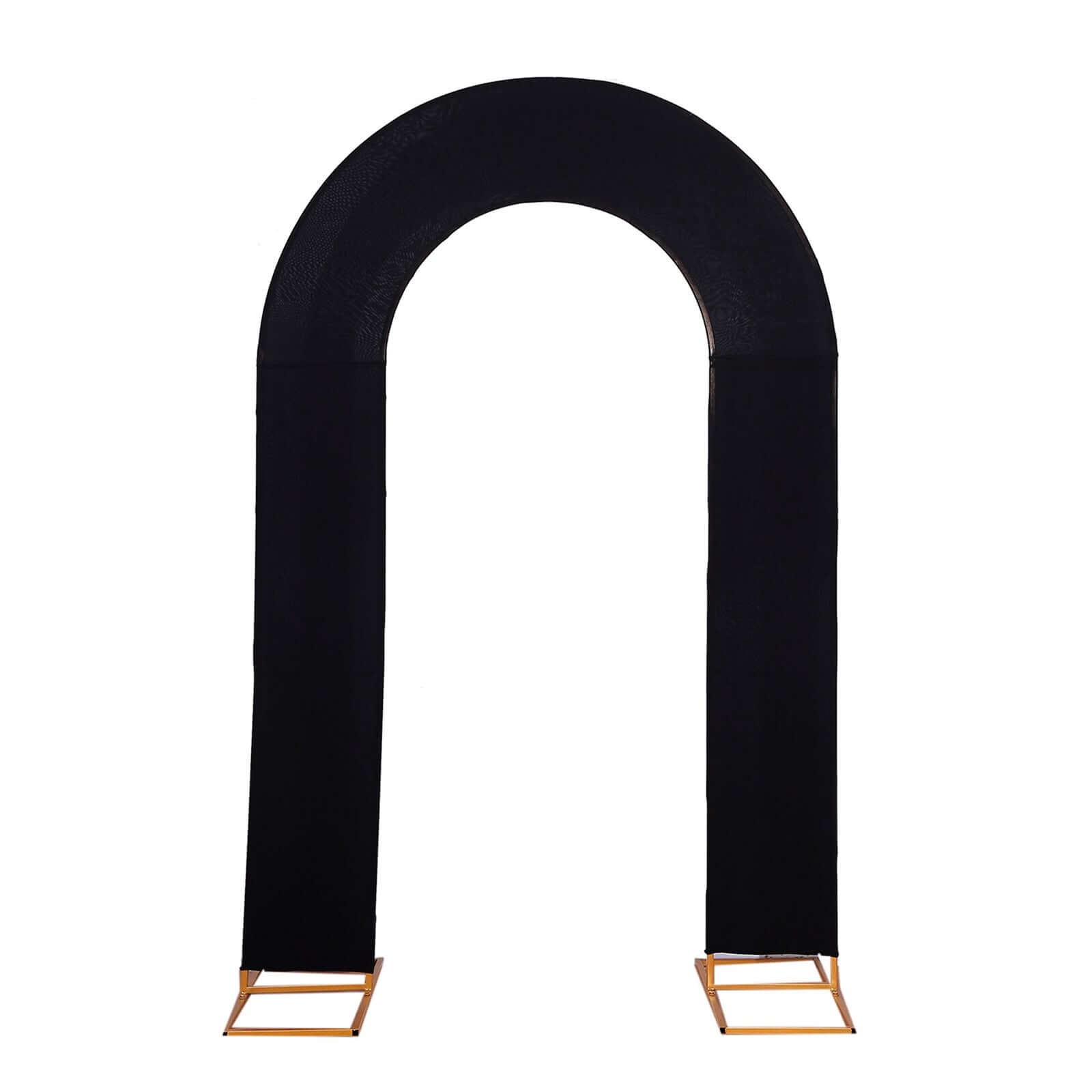 8ft Black Spandex Fitted Open Arch Wedding Arch Cover, Double - Sided U - Shaped Backdrop Slipcover - Bell Racket Store