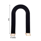 8ft Black Spandex Fitted Open Arch Wedding Arch Cover, Double - Sided U - Shaped Backdrop Slipcover - Bell Racket Store