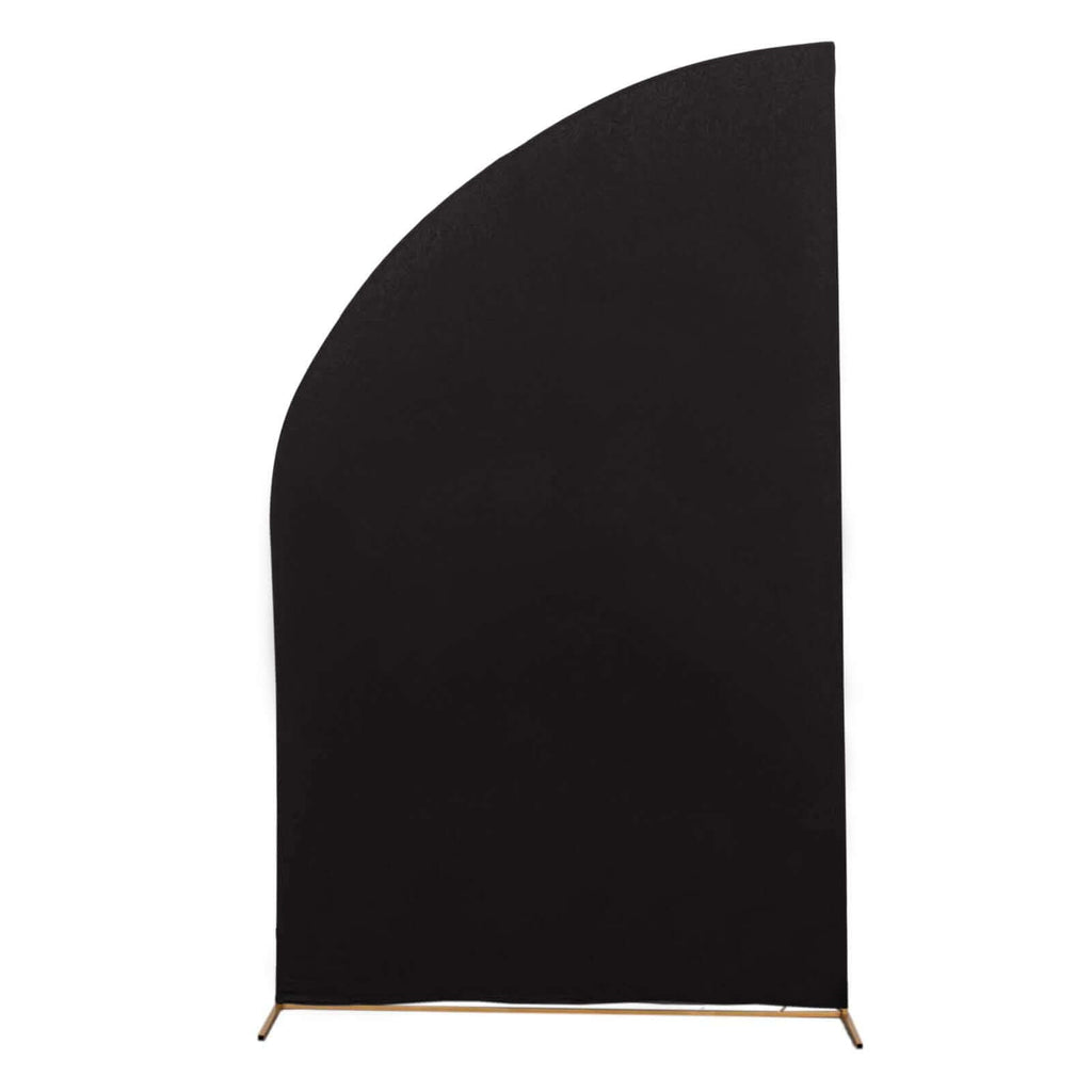 8ft Black Spandex Fitted Wedding Arch Cover For Half Moon Top Chiara Backdrop Stand - Bell Racket Store