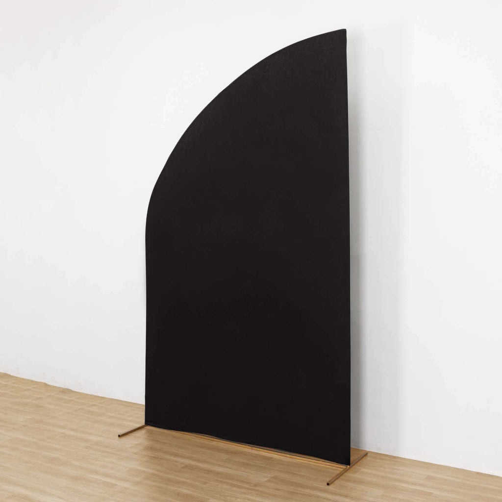 8ft Black Spandex Fitted Wedding Arch Cover For Half Moon Top Chiara Backdrop Stand - Bell Racket Store