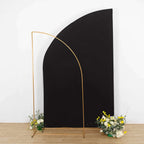 8ft Black Spandex Fitted Wedding Arch Cover For Half Moon Top Chiara Backdrop Stand - Bell Racket Store
