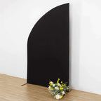 8ft Black Spandex Fitted Wedding Arch Cover For Half Moon Top Chiara Backdrop Stand - Bell Racket Store