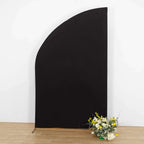 8ft Black Spandex Fitted Wedding Arch Cover For Half Moon Top Chiara Backdrop Stand - Bell Racket Store