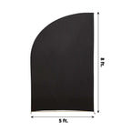 8ft Black Spandex Fitted Wedding Arch Cover For Half Moon Top Chiara Backdrop Stand - Bell Racket Store