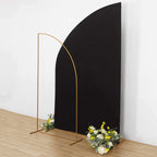8ft Black Spandex Fitted Wedding Arch Cover For Half Moon Top Chiara Backdrop Stand - Bell Racket Store