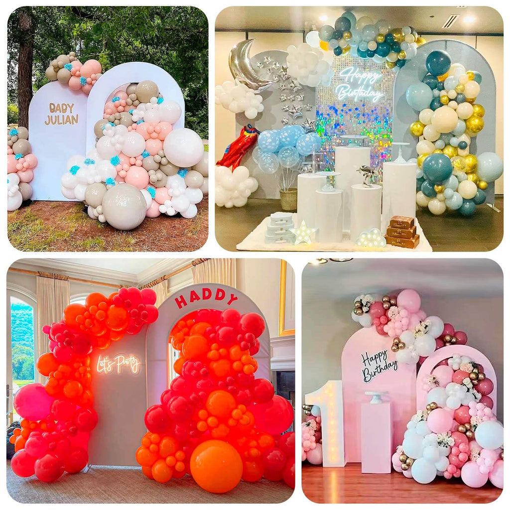 8ft Blush Spandex Fitted Open Arch Wedding Arch Cover, Double - Sided U - Shaped Backdrop Slipcover - Bell Racket Store