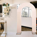 8ft Blush Spandex Fitted Open Arch Wedding Arch Cover, Double - Sided U - Shaped Backdrop Slipcover - Bell Racket Store