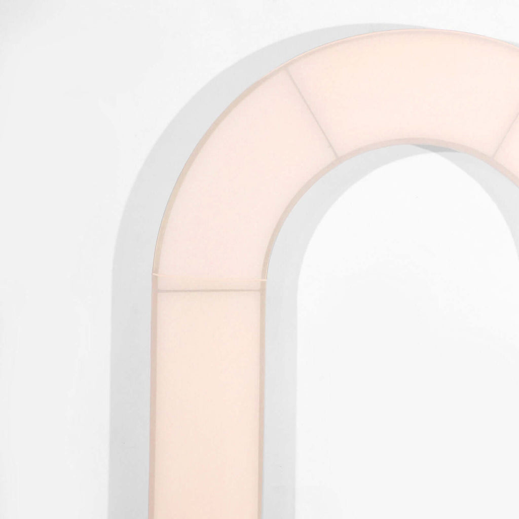 8ft Blush Spandex Fitted Open Arch Wedding Arch Cover, Double - Sided U - Shaped Backdrop Slipcover - Bell Racket Store
