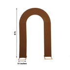 8ft Cinnamon Brown Spandex Fitted Open Arch Wedding Arch Cover, Double - Sided U - Shaped Backdrop Slipcover - Bell Racket Store