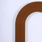8ft Cinnamon Brown Spandex Fitted Open Arch Wedding Arch Cover, Double - Sided U - Shaped Backdrop Slipcover - Bell Racket Store