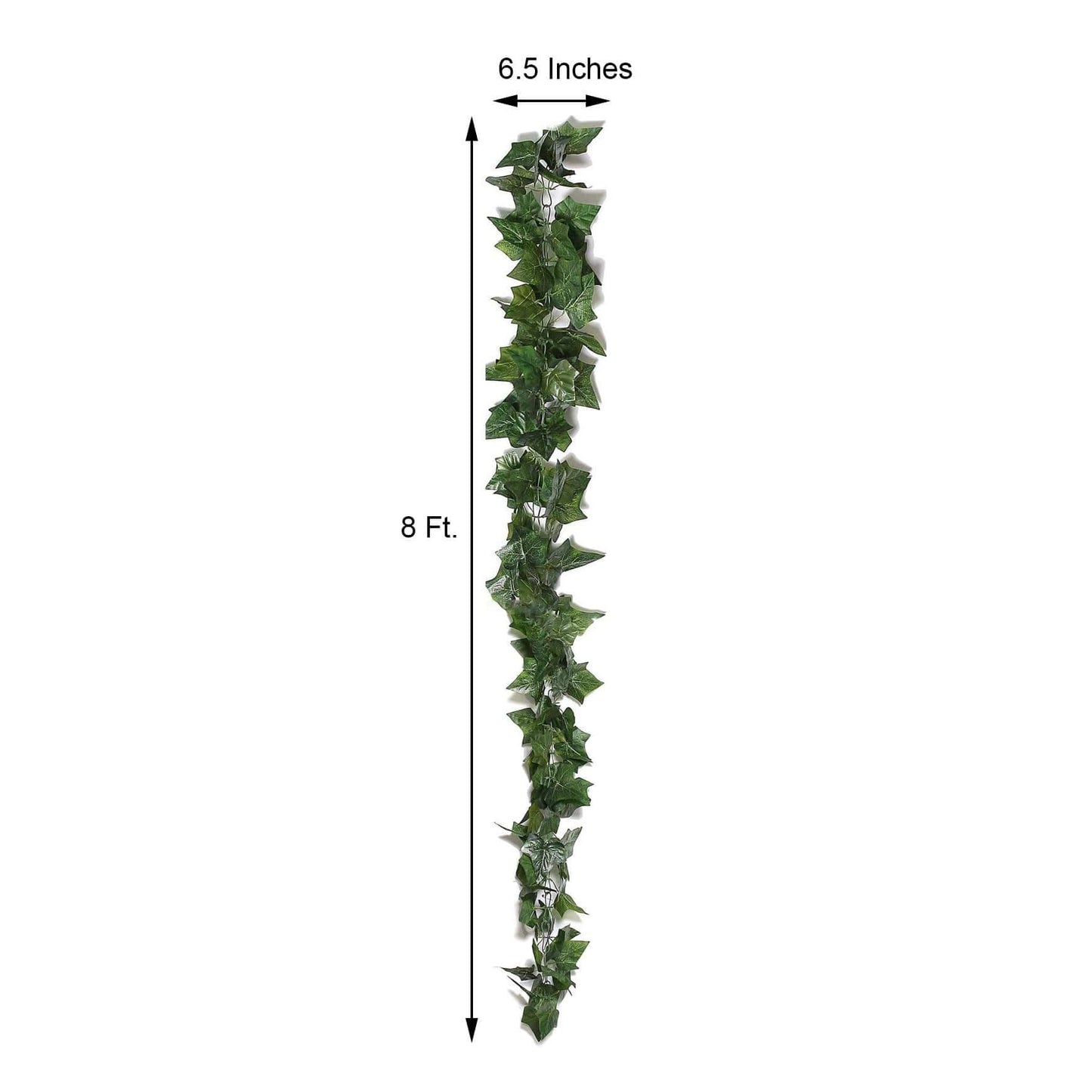 8ft Dark Green UV Protected Artificial Silk Ivy Leaf Garland Vine, Outdoor Indoor - NestOCart